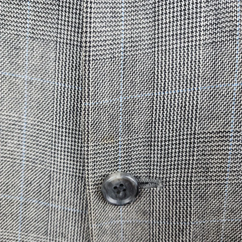 Jos. A. Bank Blazer Mens 43R Grey Silk Camelhair Signature Glen Plaid Sport Coat